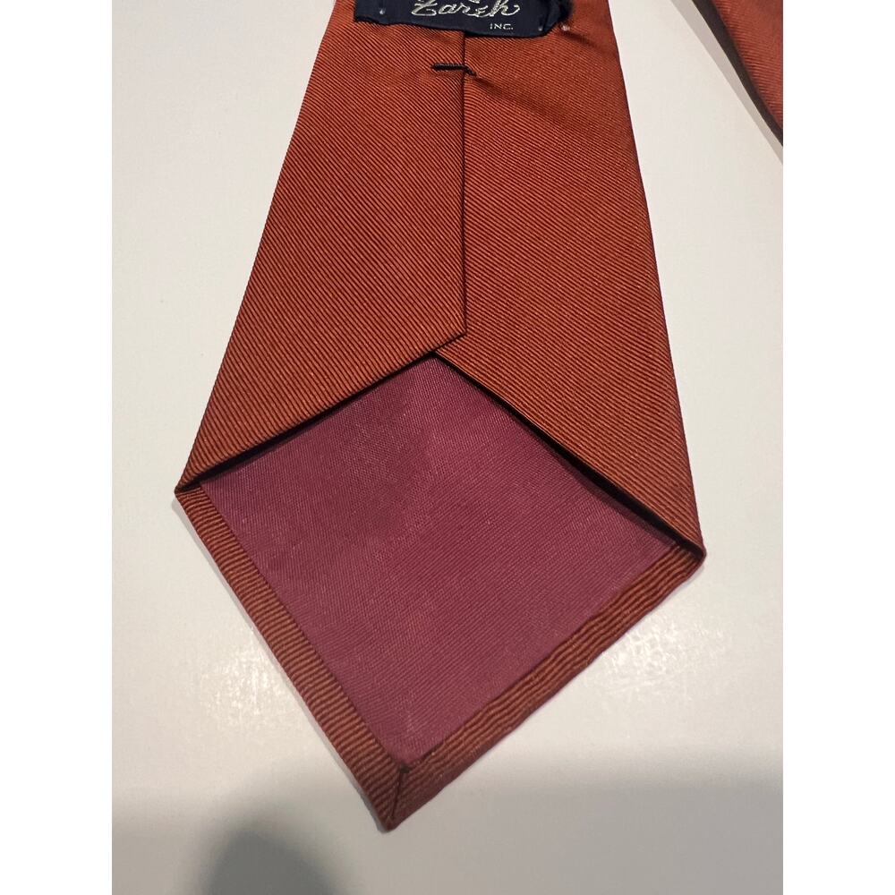 Zareh Vintage 100% Silk Men’s Necktie Copper Gold JL - Picture 4 of 10